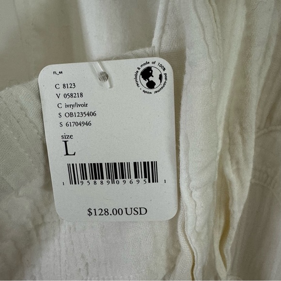 Free People Flowy Overalls / Romper with Tie Back and Wide Leg Pants in White - Picture 14 of 16